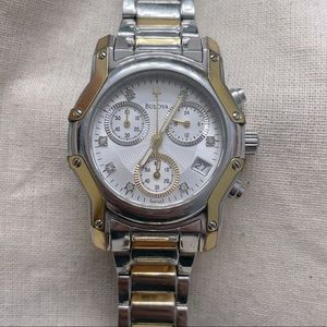 Bulova Two-Tone Silver and Gold Chronograph Watch